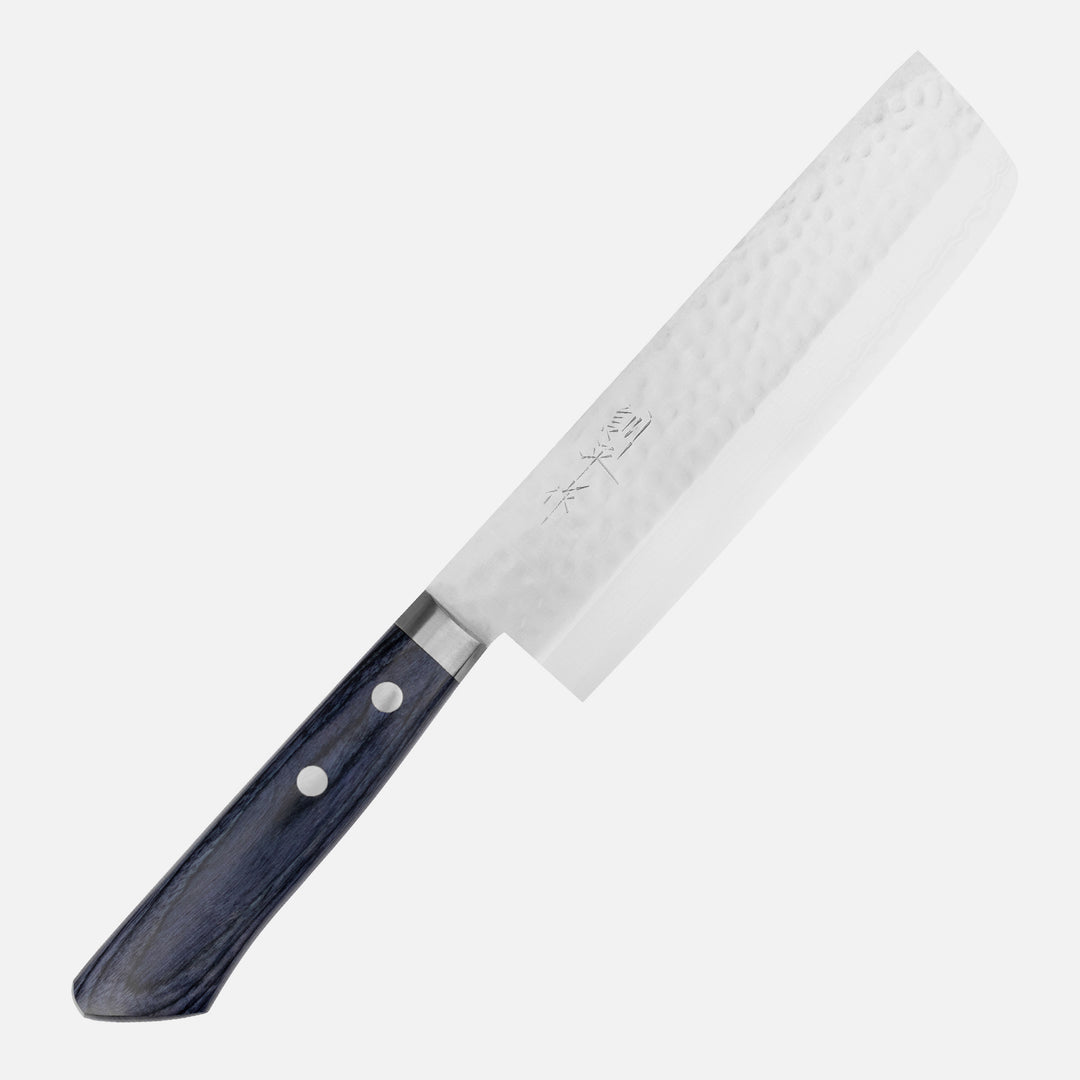 Nakiri 16,5 cm Kunio Masutani Hammered Blue VG-10 Damascus