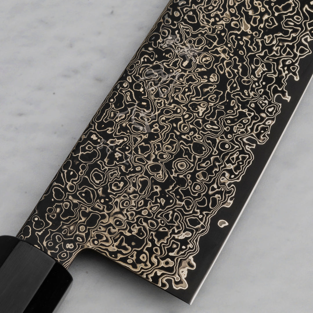 Gyuto 24 cm Hatsukokoro Saihyo Kurozome Damascus SG2