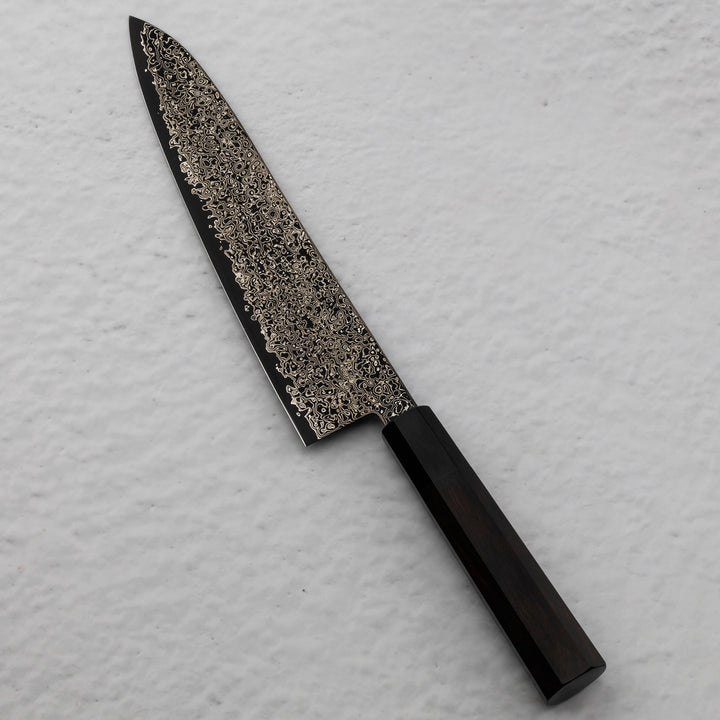 Gyuto 24 cm Hatsukokoro Saihyo Kurozome Damascus SG2