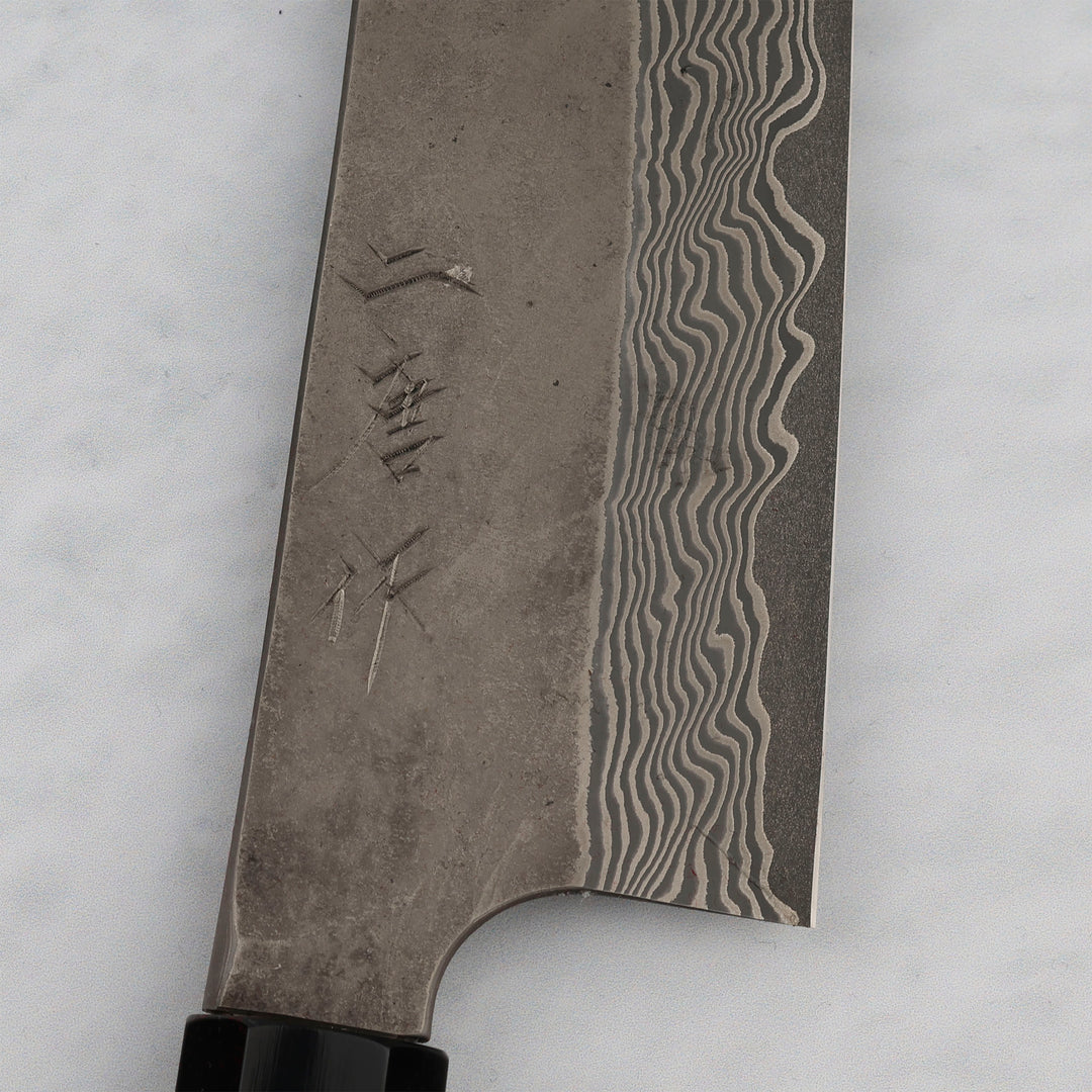 Kiritsuke Gyuto 21 cm Nigara Hamono Silver#3 Etching Damascus