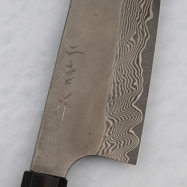 Santoku 18 cm Nigara Hamono Silver#3 Etching Damascus