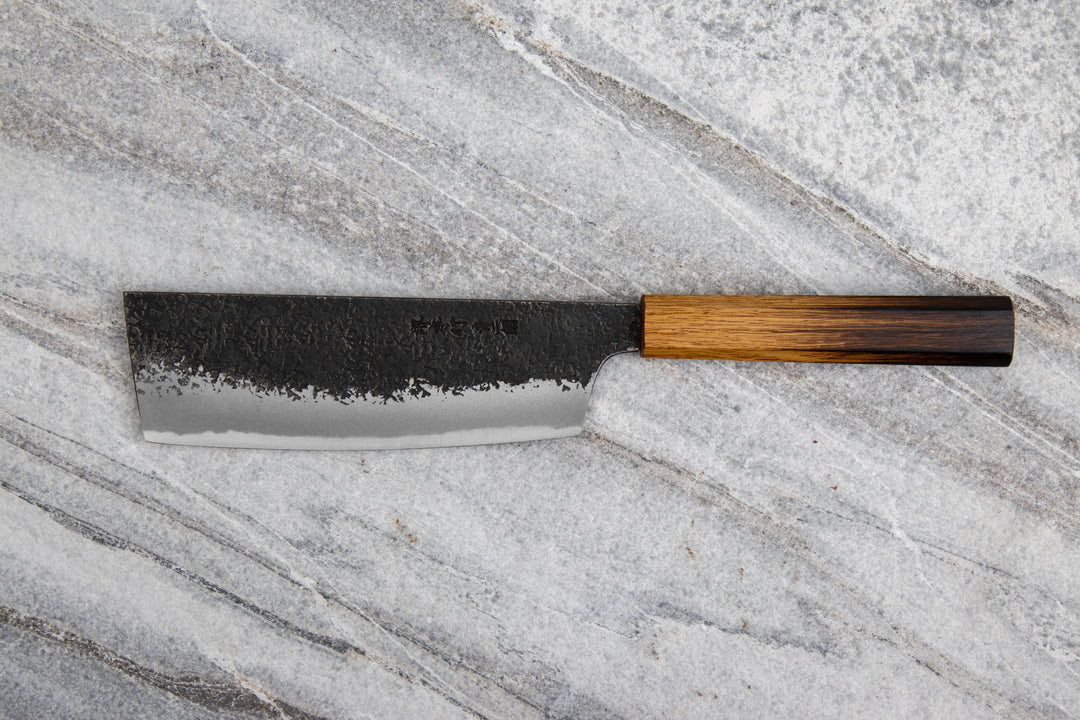 Sakai Takayuki Homura Guren Aogami#2/Iron Kurouchi Nóż Nakiri 18 cm