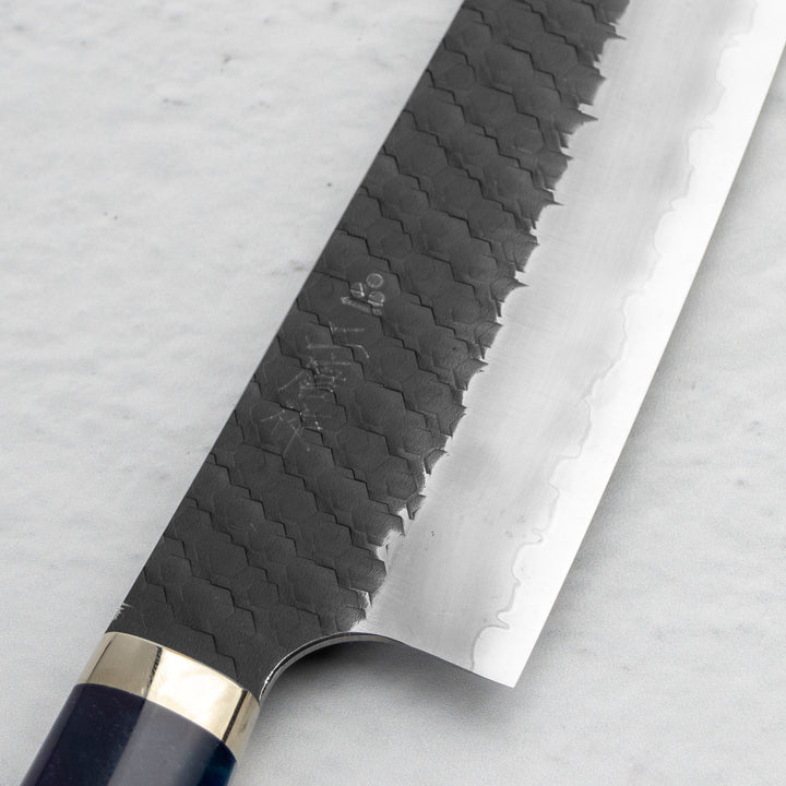 Gyuto 21 cm Nigara Hamono SG2 Blue Kurouchi Limited