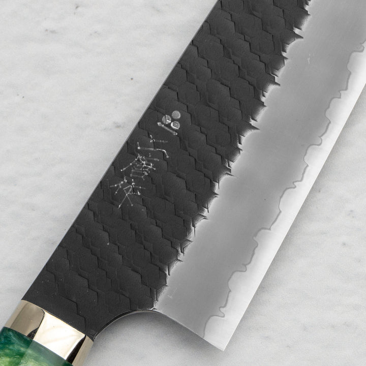 Gyuto 21 cm Nigara Hamono SG2 Green Kurouchi Limited