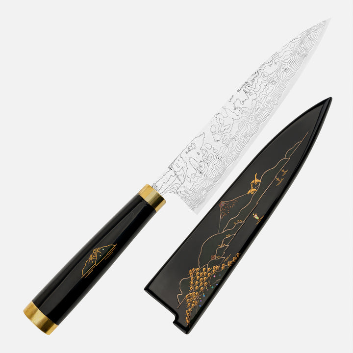 Gyuto 21 cm Takeshi Saji Art Fuji Unique R-2 + Saya