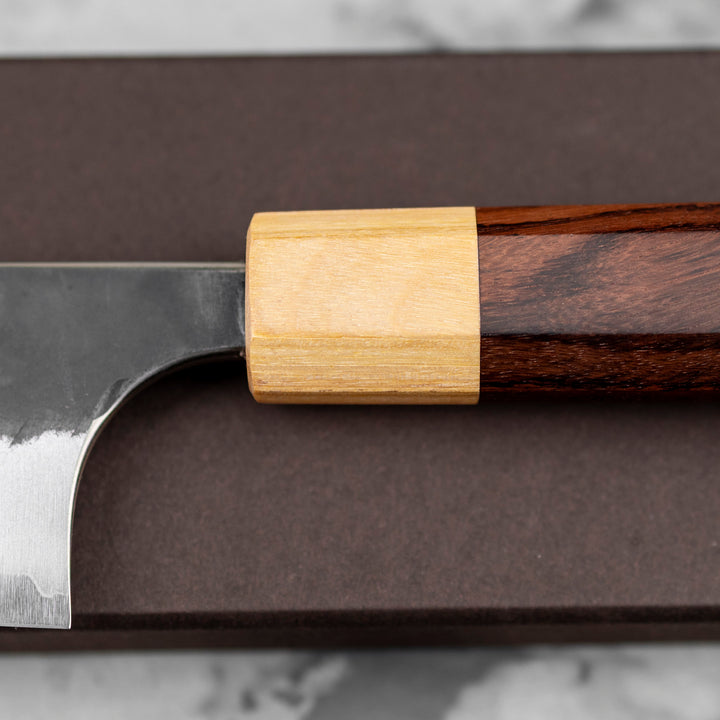 Kiritsuke Gyuto 21 cm Yoshimi Kato Kurouchi V-Tsuchime Aogami Super/SS
