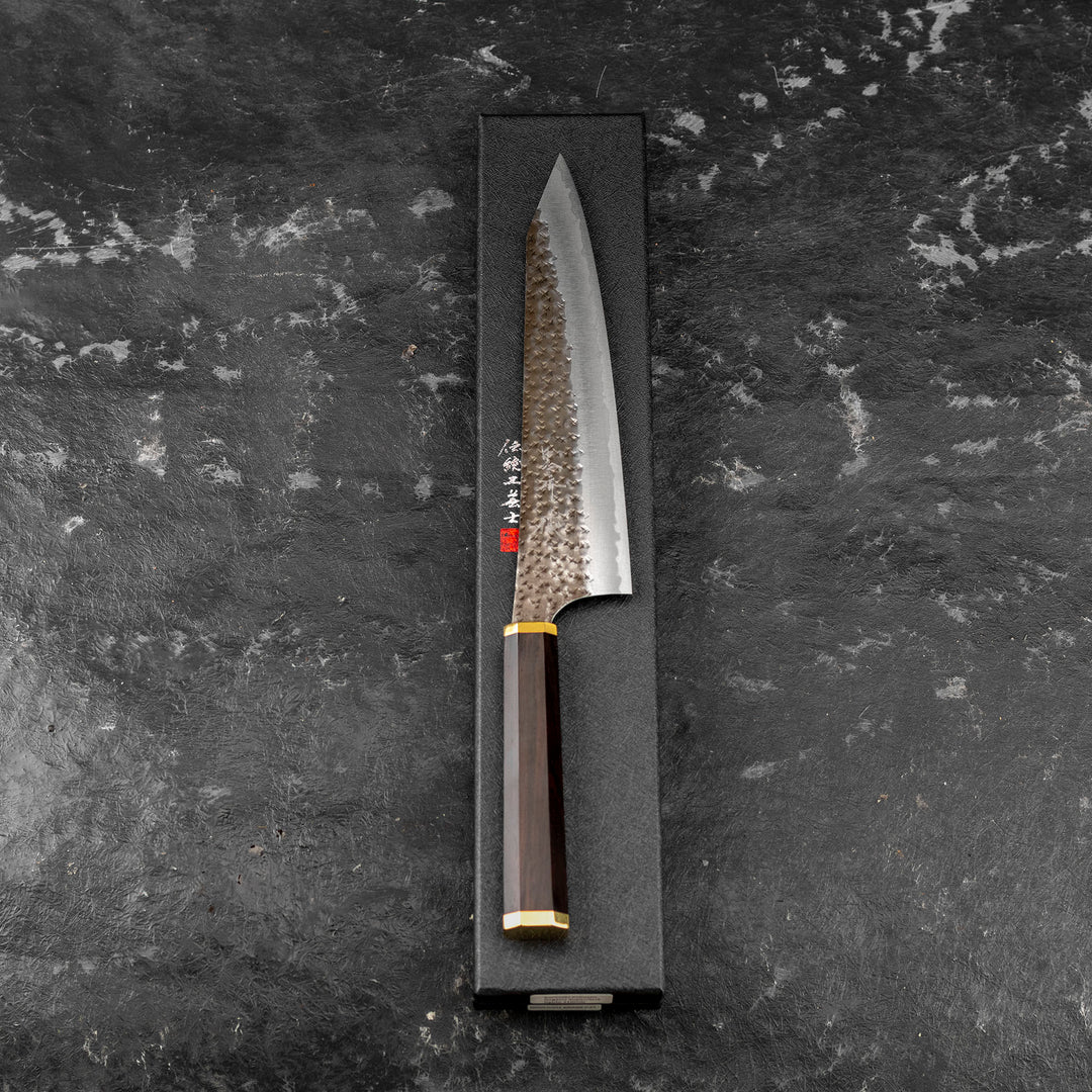 Gyuto 21 cm Yu Kurosaki Kokusen Brass Aogami Super/SS