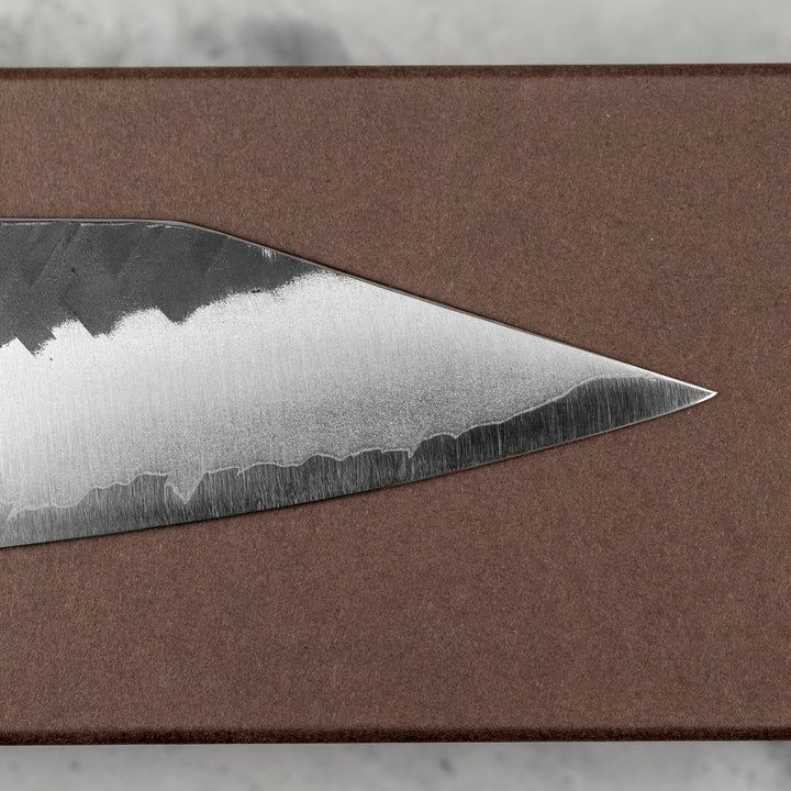 Kiritsuke Gyuto 24 cm Yoshimi Kato Kurouchi V-Tsuchime Aogami Super/SS