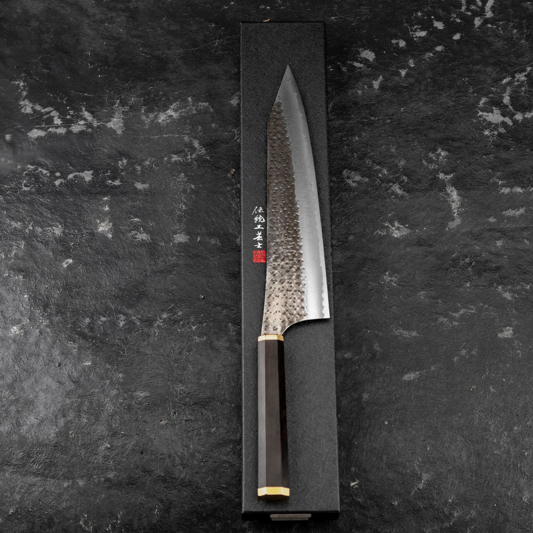 Gyuto 24 cm Yu Kurosaki Kokusen Brass Aogami Super/SS