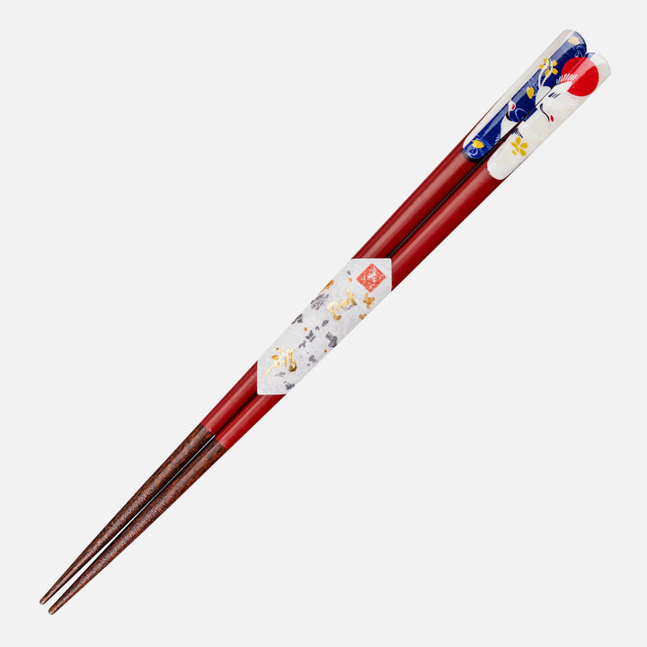 Japońskie Pałeczki do sushi Kawai - Meoto Crane Red