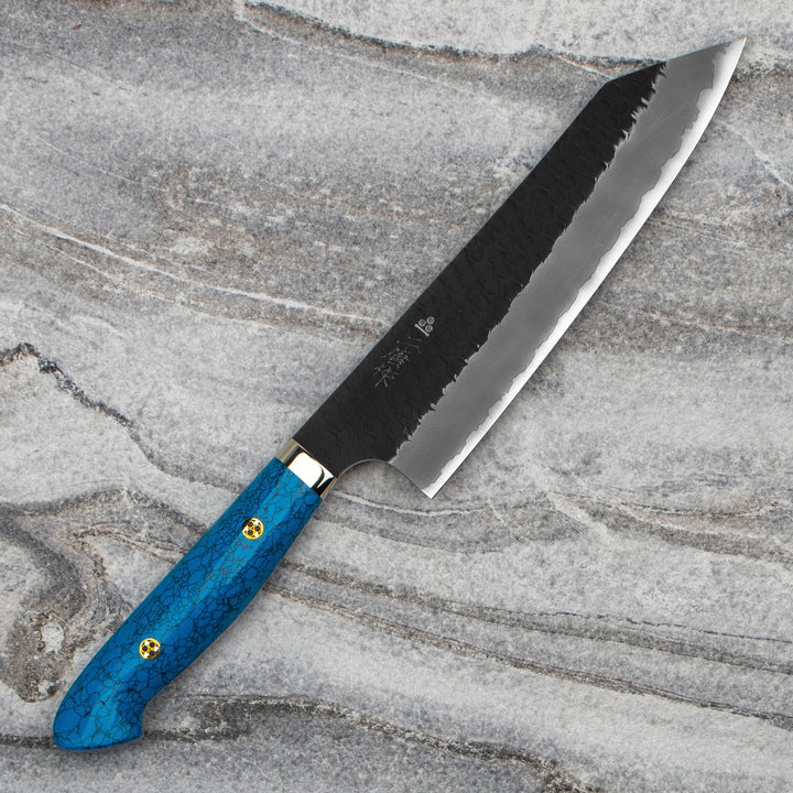 Kiritsuke Gyuto 21 cm Nigara Hamono Kurouchi Blue Turquoise SG2