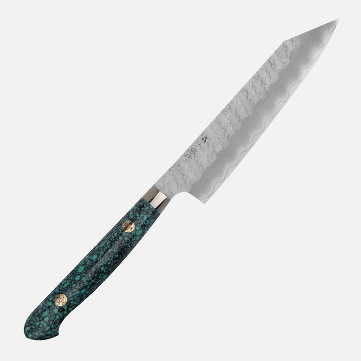 Kiritsuke Petty 15 cm Nigara Hamono SG2 Green Turquoise Limited