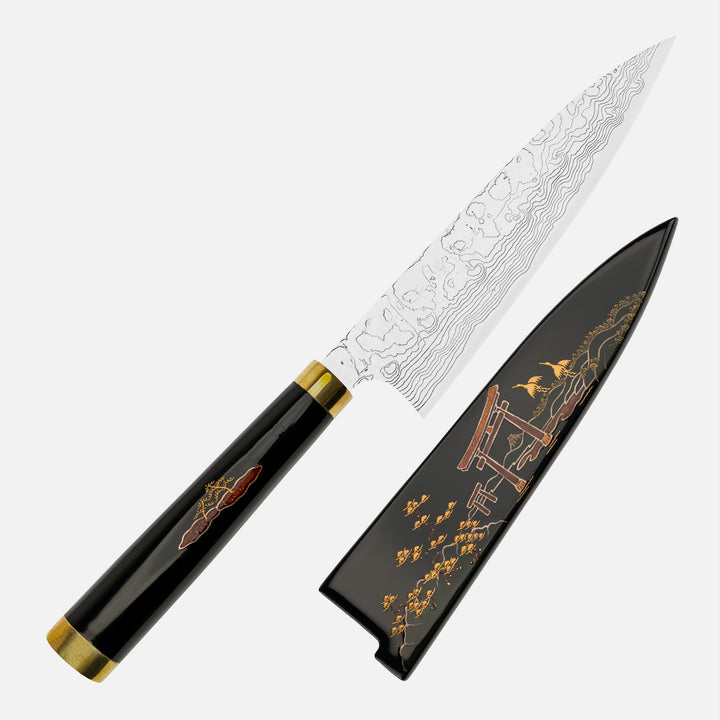 Petty 13 cm Takeshi Saji Art Tori Fuji on Lake R-2 + Saya