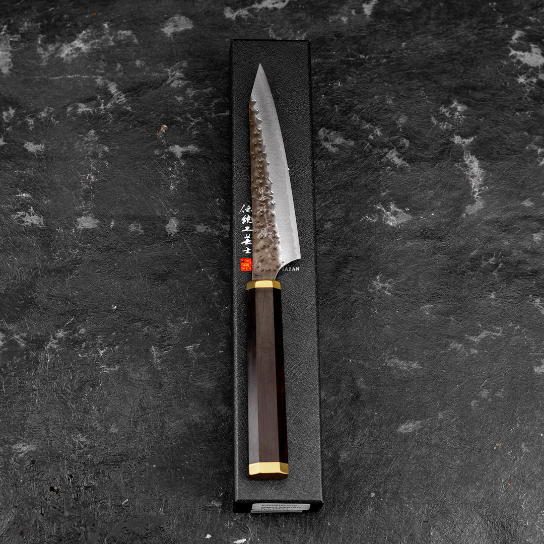 Petty 13 cm Yu Kurosaki Kokusen Brass Aogami Super/SS