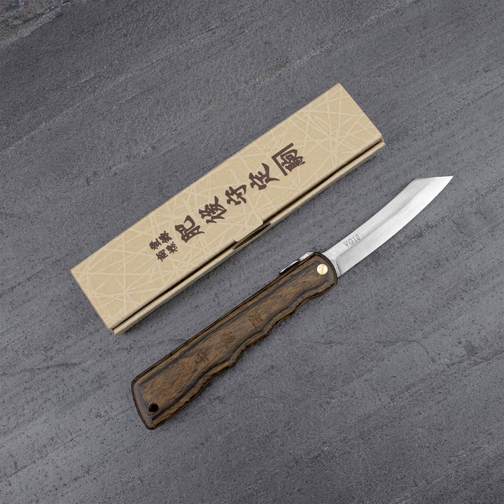 Pocket Knife Higonokami Kanekoma Woody Brown 7,5 cm VG-10