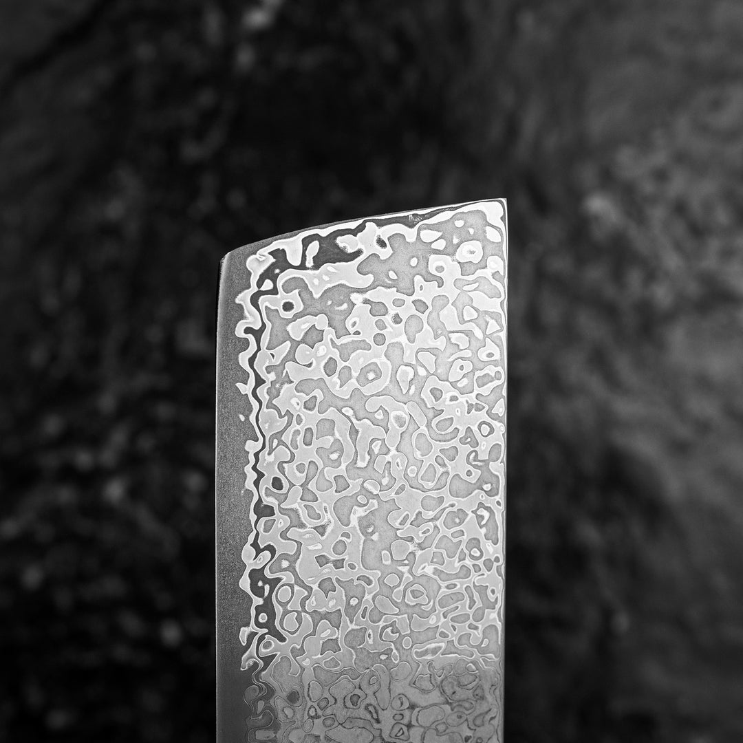 Nakiri 16 cm Hatsukokoro Hikari Kurozame SLD Damascus