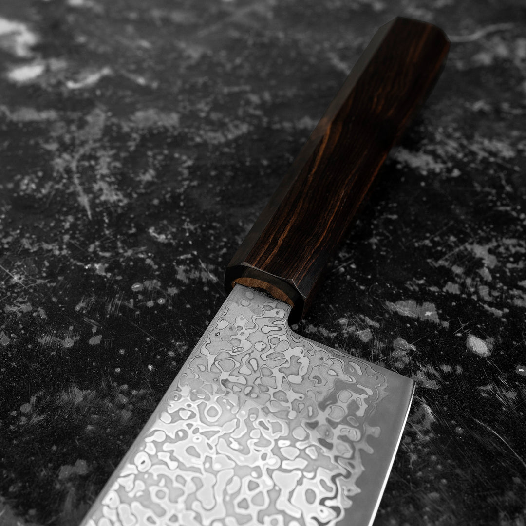 Nakiri 16 cm Hatsukokoro Hikari Kurozame SLD Damascus