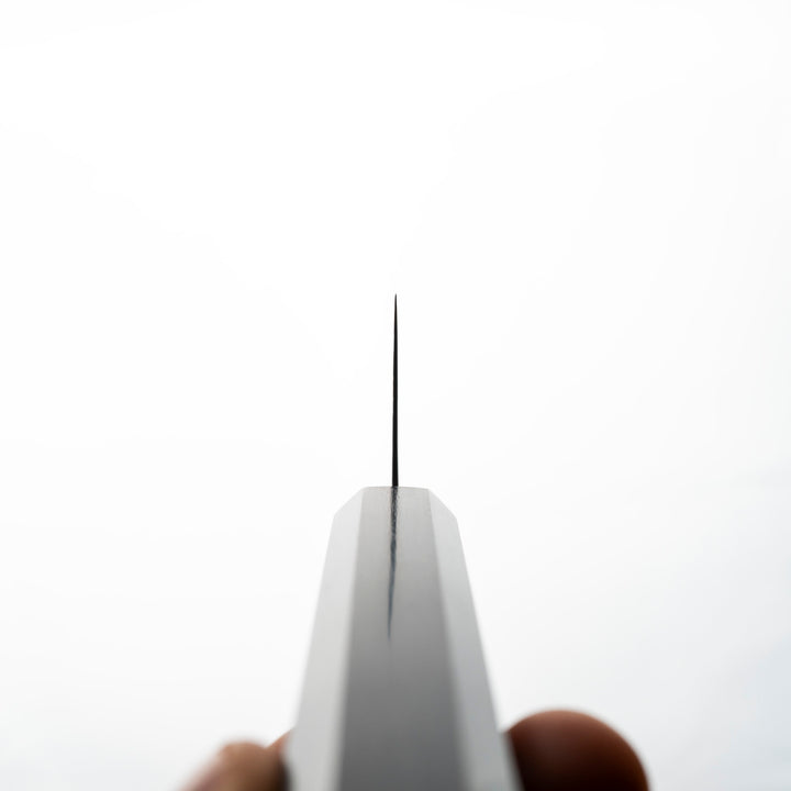 Santoku 17 cm Hatsukokoro Hikari Kurozame SLD Damascus