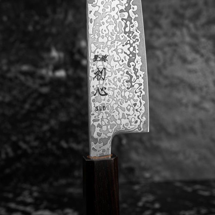 Gyuto 19,5 cm Hatsukokoro Hikari Kurozame SLD Damascus