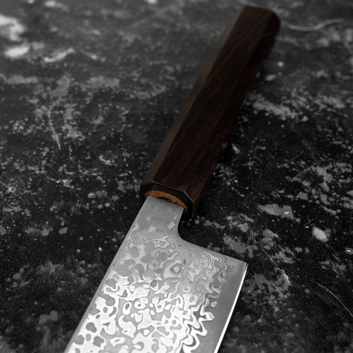 Gyuto 19,5 cm Hatsukokoro Hikari Kurozame SLD Damascus