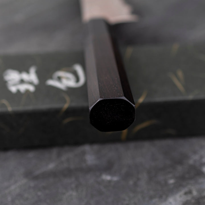 Gyuto 20 cm Hatsukokoro Irodori Kurozome Aogami#2 Rainbow Damascus