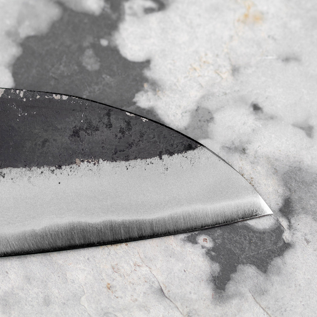 Santoku 16,5 cm Hatsukokoro Shioku Kurouchi Aogami#2/Iron