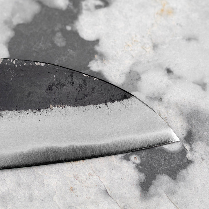 Santoku 16,5 cm Hatsukokoro Shioku Kurouchi Aogami#2/Iron