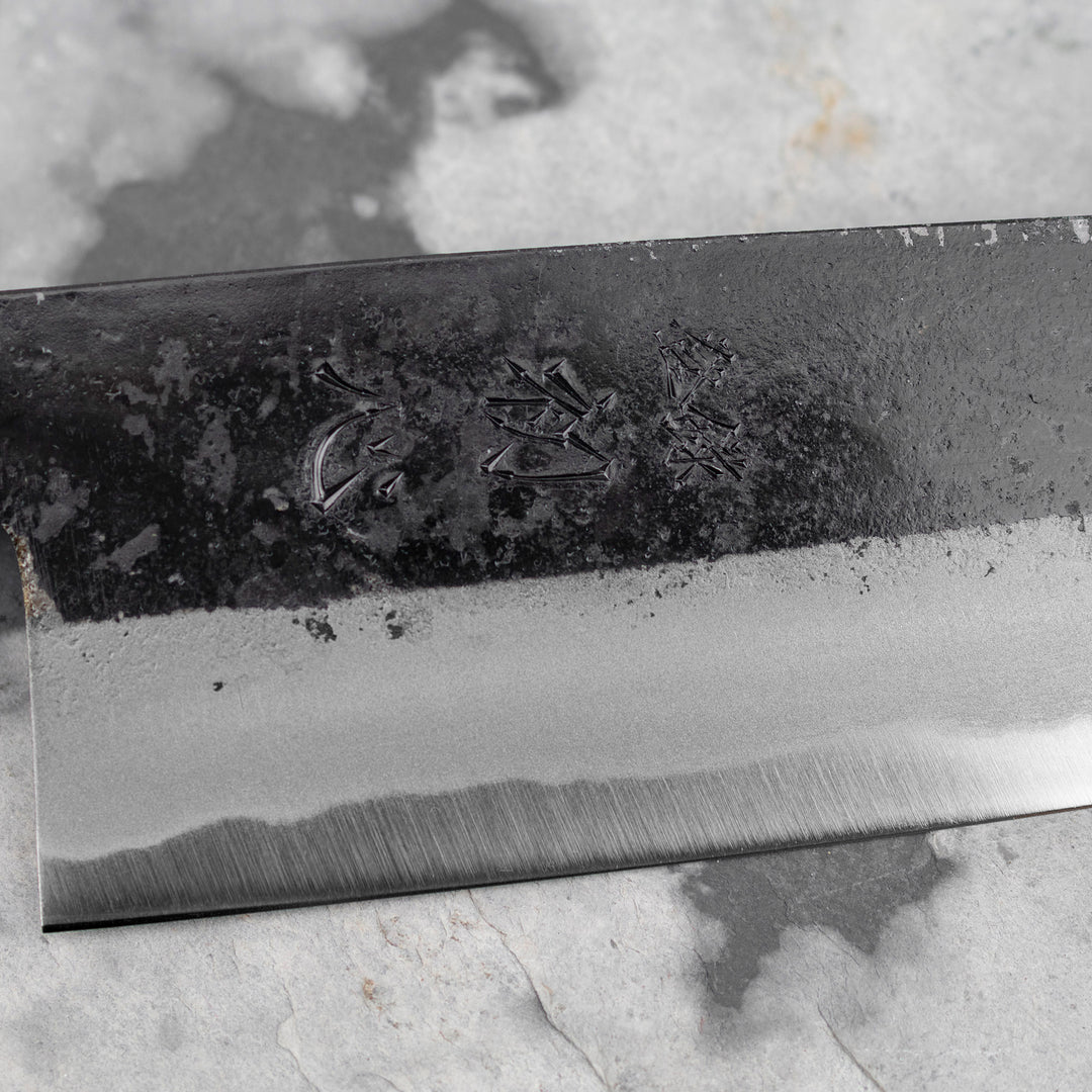 Santoku 16,5 cm Hatsukokoro Shioku Kurouchi Aogami#2/Iron