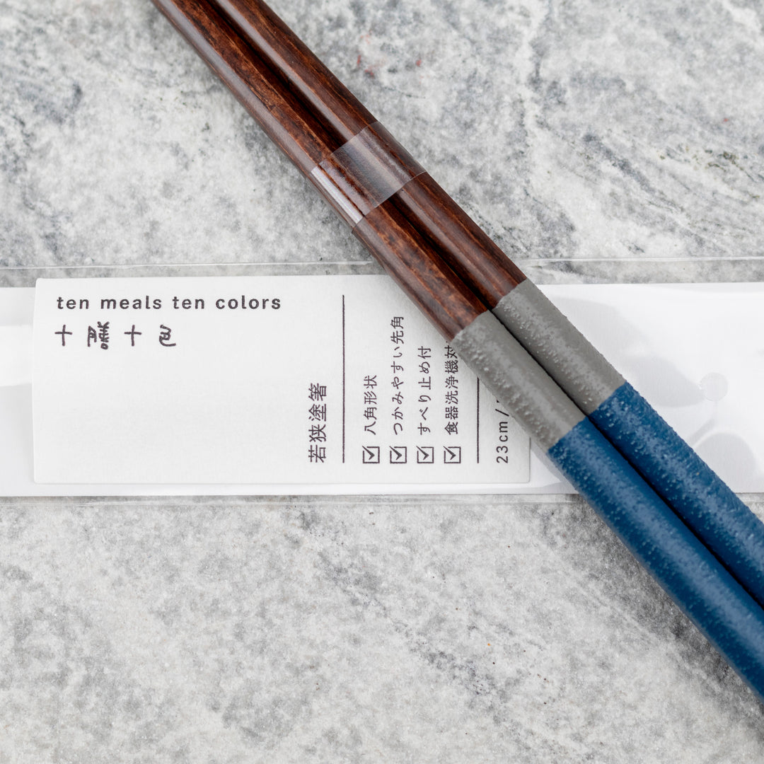 Japońskie Pałeczki do sushi Kawai - Hachikaku Nuriwake Bicolor Navy