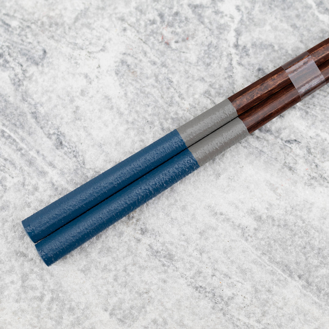 Japońskie Pałeczki do sushi Kawai - Hachikaku Nuriwake Bicolor Navy