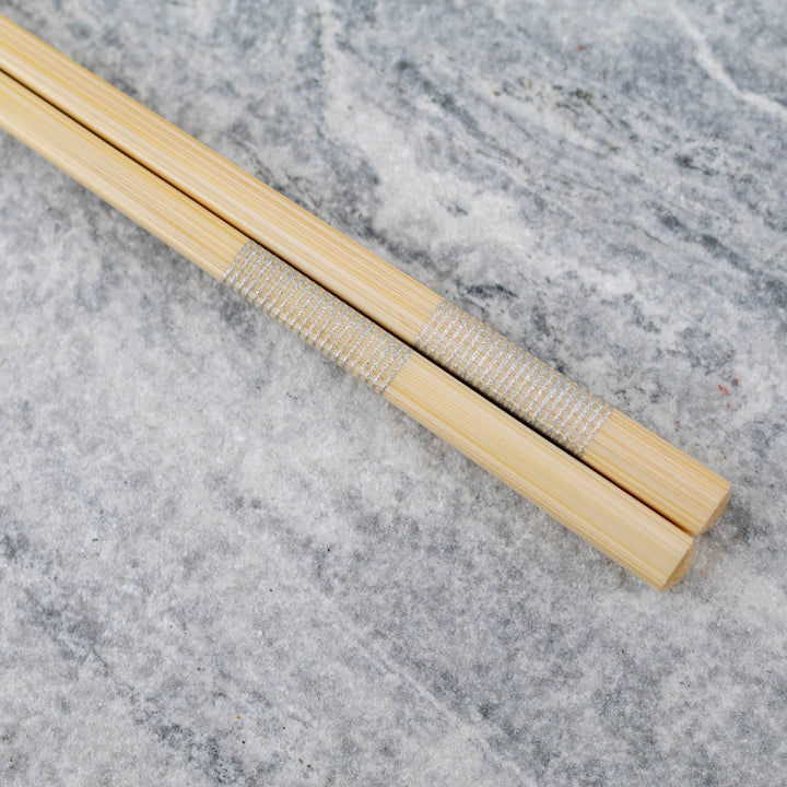 Japońskie Pałeczki do sushi Kawai - Slim Bamboo Square Silver