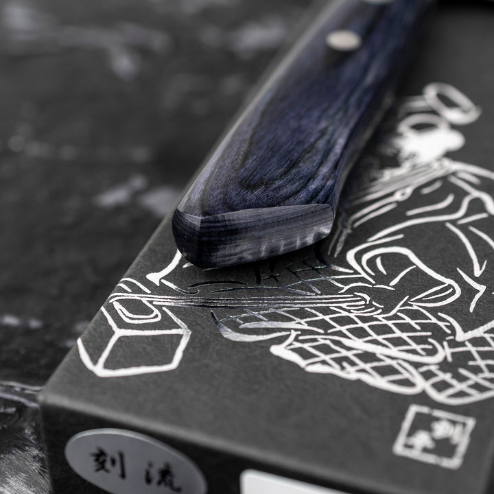 Nakiri 16,5 cm Kunio Masutani Hammered Blue VG-10 Damascus