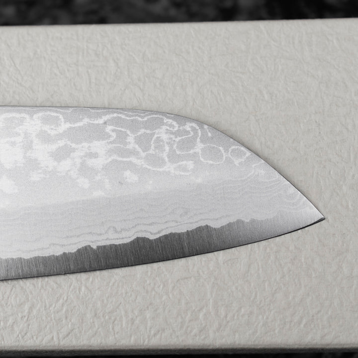 Santoku 17 cm Kunio Masutani Hammered Red VG-10 Damascus