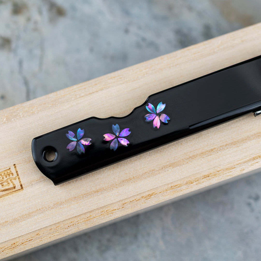 Nóż kieszonkowy Higonokami Kanekoma Sakura Urushi VG-10 7,5 cm