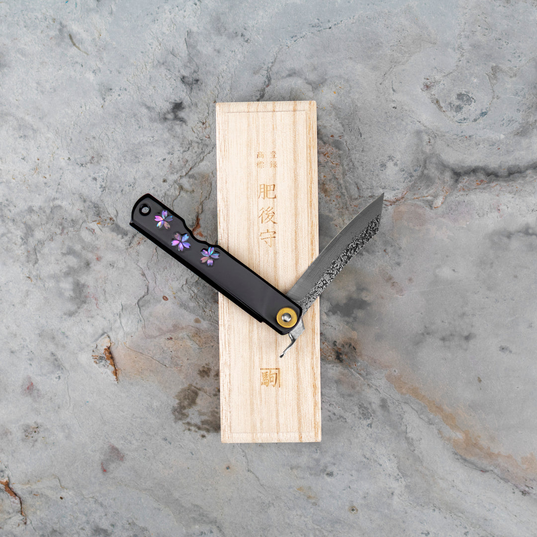 Nóż kieszonkowy Higonokami Kanekoma Sakura Urushi VG-10 7,5 cm