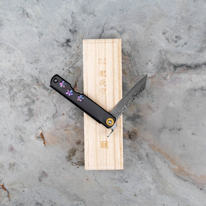 Nóż kieszonkowy Higonokami Kanekoma Sakura Urushi VG-10 7,5 cm