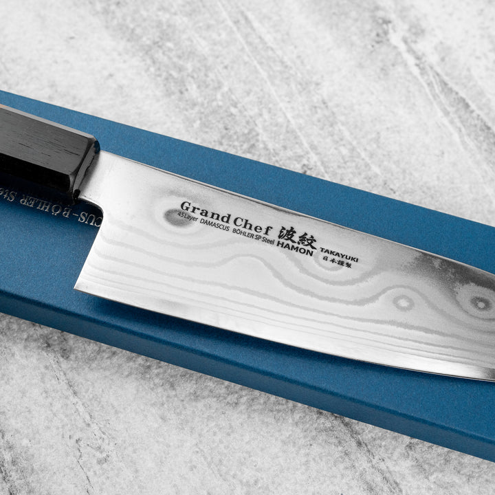 Santoku 18 cm Sakai Takayuki GrandChef Bohler N685 Damascus