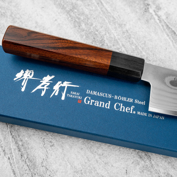 Santoku 18 cm Sakai Takayuki GrandChef Bohler N685 Damascus