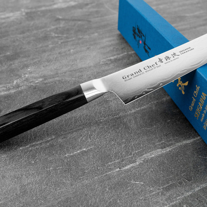 Kengata Santoku 16 cm Sakai Takayuki Seigaiha Bohler N685 Damascus