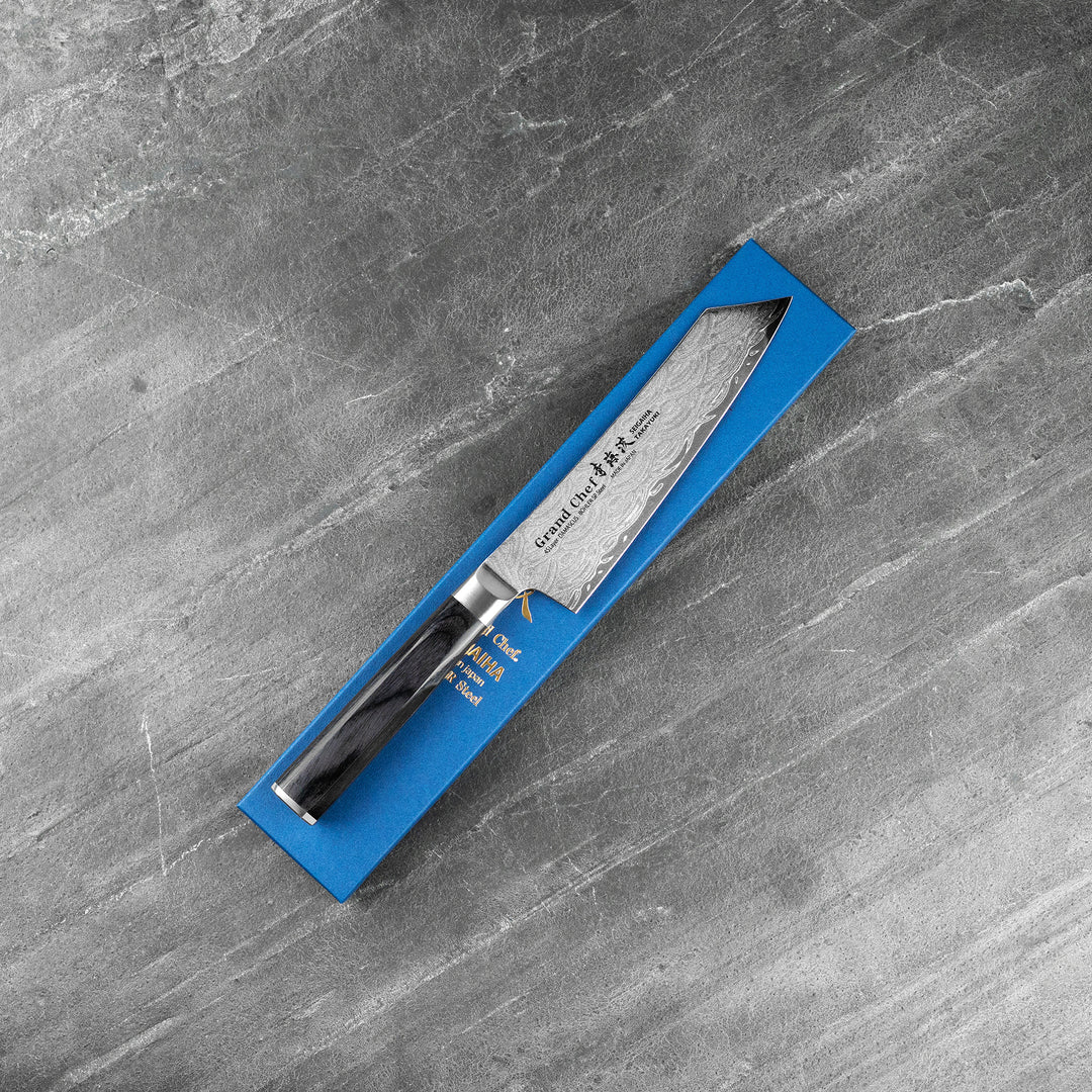 Kengata Santoku 16 cm Sakai Takayuki Seigaiha Bohler N685 Damascus