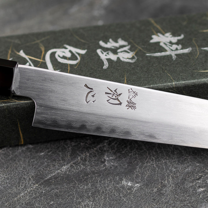 Sujihiki 23 cm Satoshi Nakagawa Aogami#1/Iron Damascus