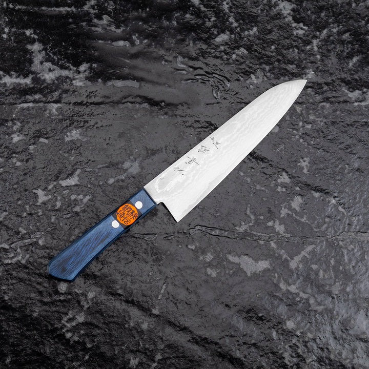 Gyuto 18 cm Shigeki Tanaka Blue VG-10 Damascus