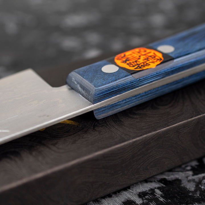 Gyuto 18 cm Shigeki Tanaka Blue VG-10 Damascus