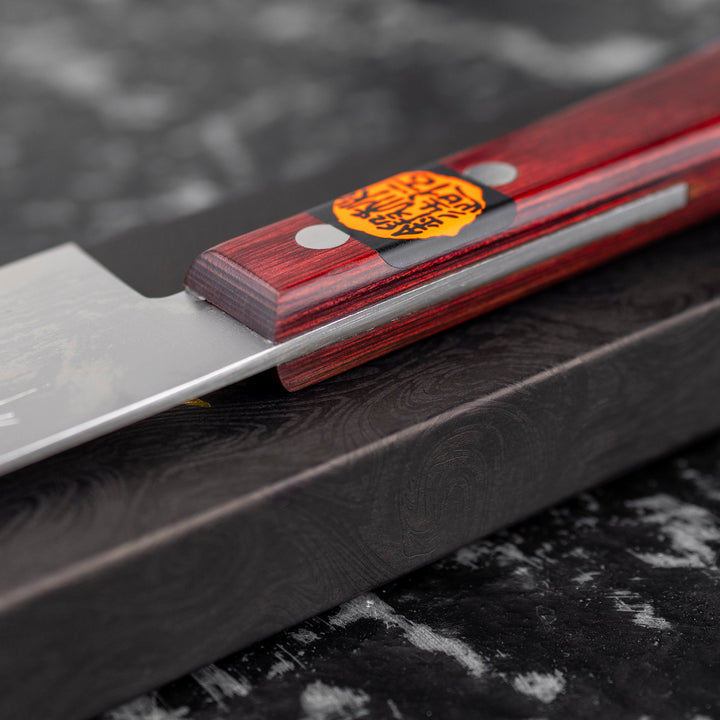 Gyuto 18 cm Shigeki Tanaka Red VG-10 Damascus