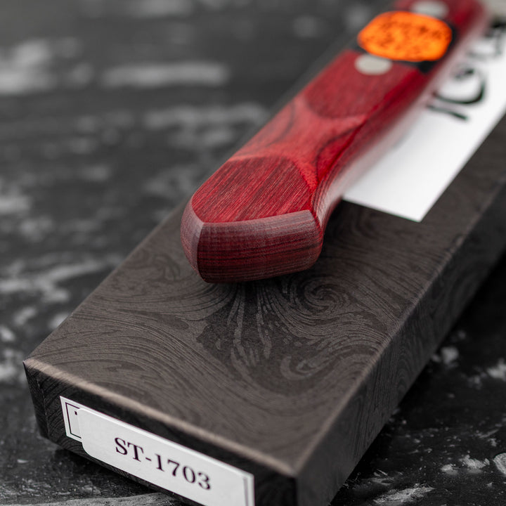 Petty 12 cm Shigeki Tanaka Red VG-10 Damascus