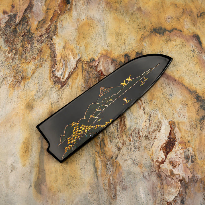 Santoku 18 cm Takeshi Saji Art Fuji Unique R-2 + Saya