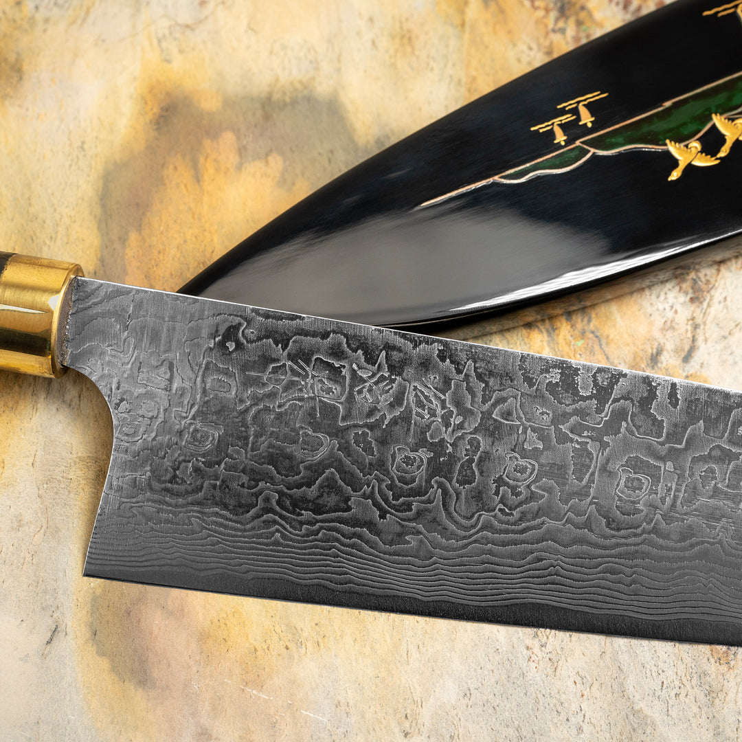 Gyuto 21 cm Takeshi Saji Art Fuji Unique R-2 + Saya