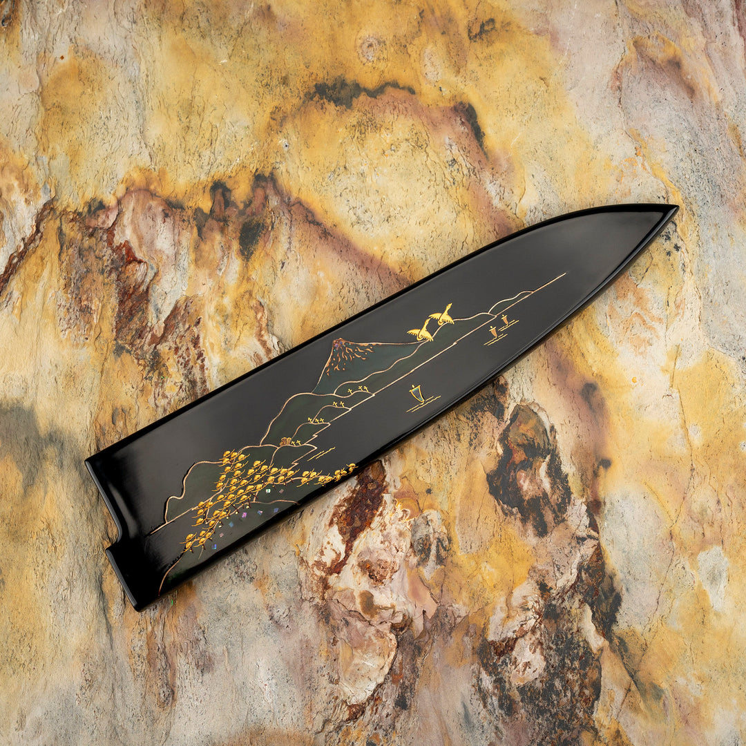 Gyuto 21 cm Takeshi Saji Art Fuji Unique R-2 + Saya