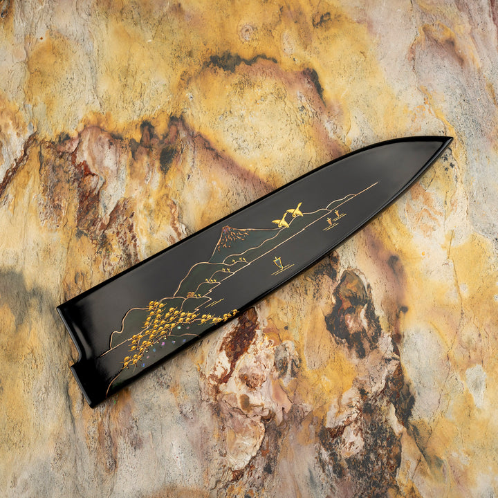 Gyuto 21 cm Takeshi Saji Art Fuji Unique R-2 + Saya