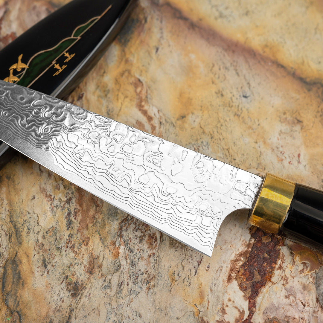 Petty 13 cm Takeshi Saji Art Fuji Unique R-2 + Saya